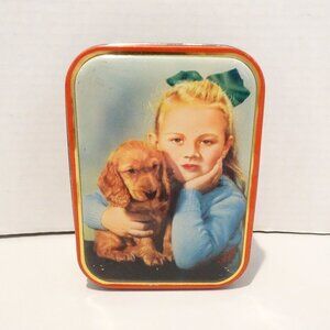 Sharps Toffee Vintage Tin Girl Puppy Dog Spaniel Made in England Empty